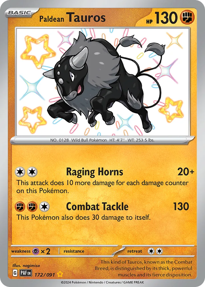 Paldean Tauros, Paldean Fates 172/091