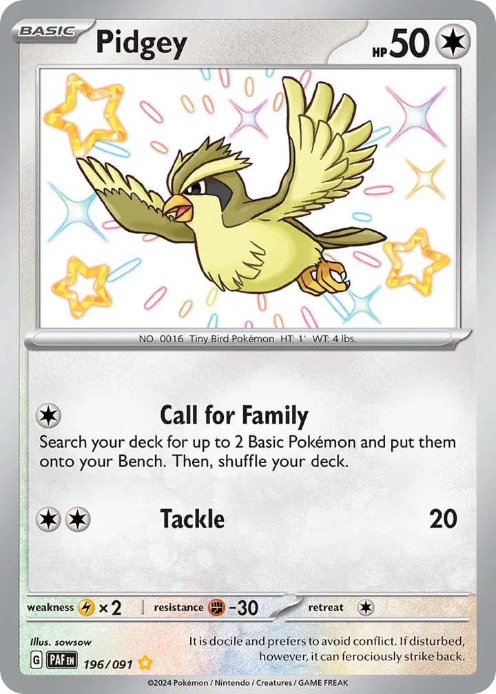Pidgey, Paldean Fates 196/091
