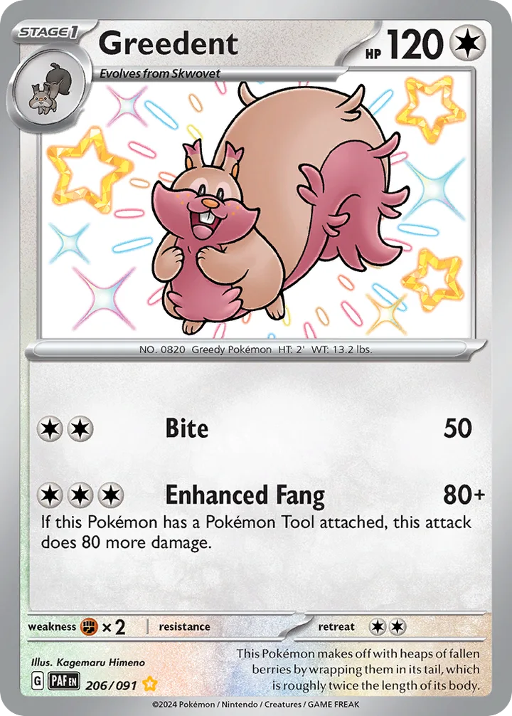 Greedent, Paldean Fates 206/091