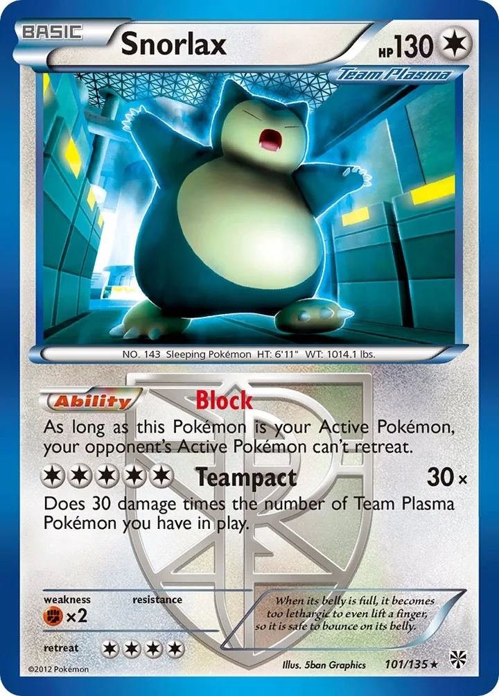 Snorlax, Plasma Storm 101/135