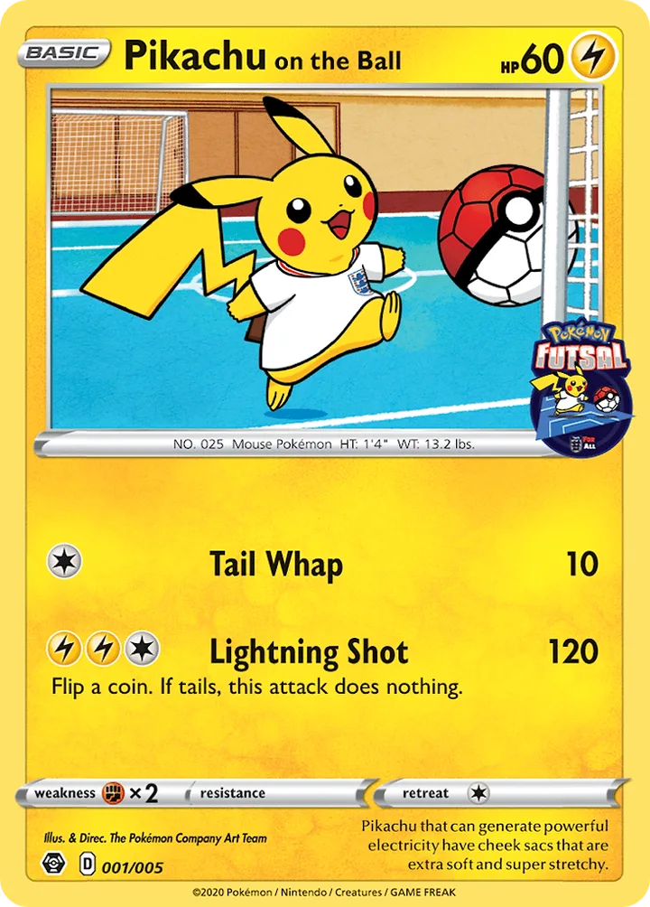 Pikachu on the Ball, Pokémon Futsal Promos 2020 001/005
