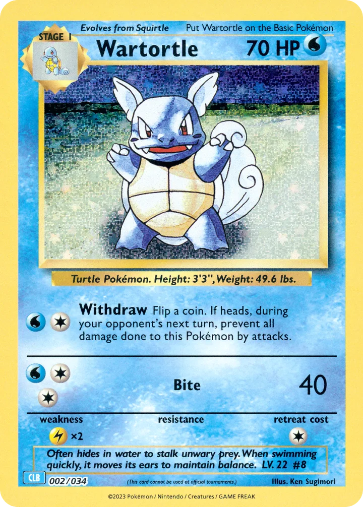 Wartortle, Pokémon Trading Card Game Classic—Blastoise 002/034