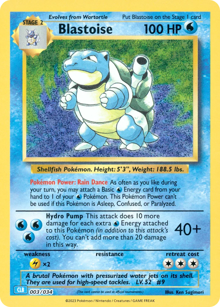 Blastoise, Pokémon Trading Card Game Classic—Blastoise 003/034