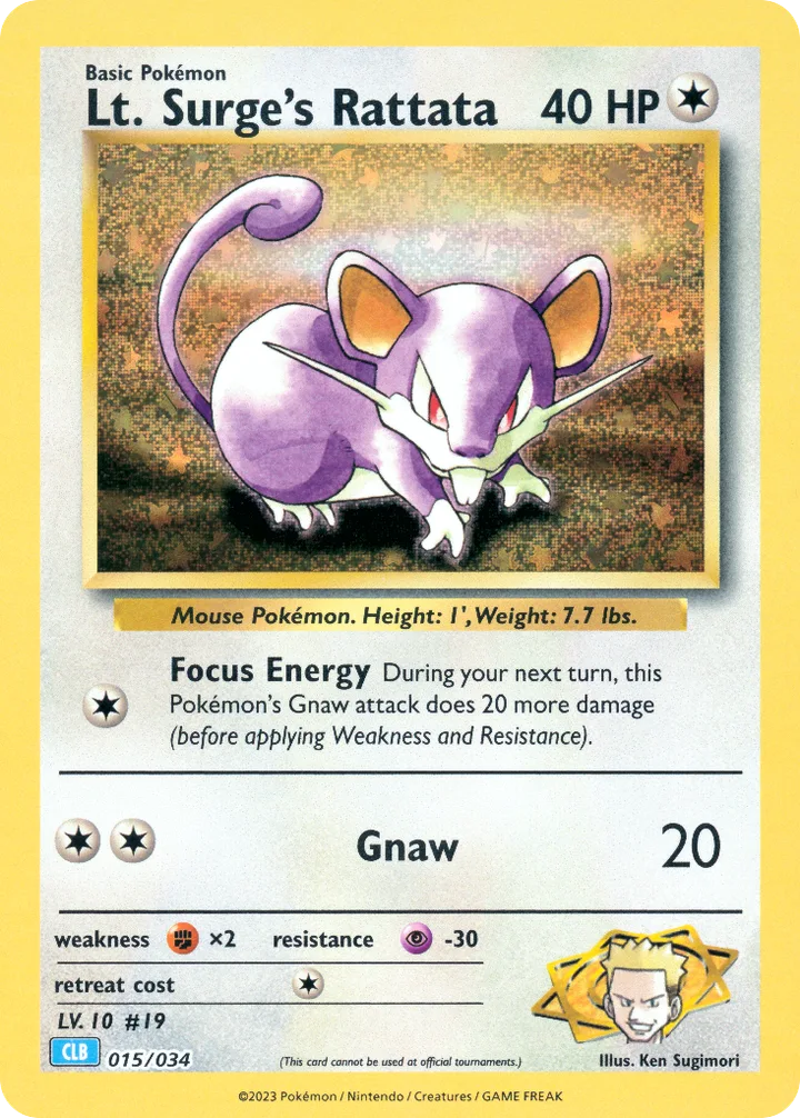 Lt. Surge’s Rattata, Pokémon Trading Card Game Classic—Blastoise 015/034