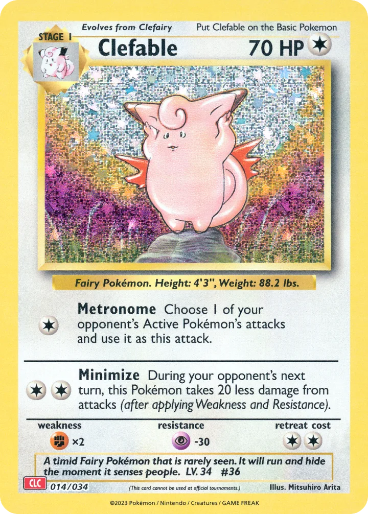 Clefable, Pokémon Trading Card Game Classic—Charizard 014/034