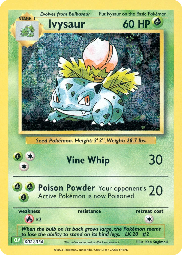 Ivysaur, Pokémon Trading Card Game Classic—Venusaur 002/034