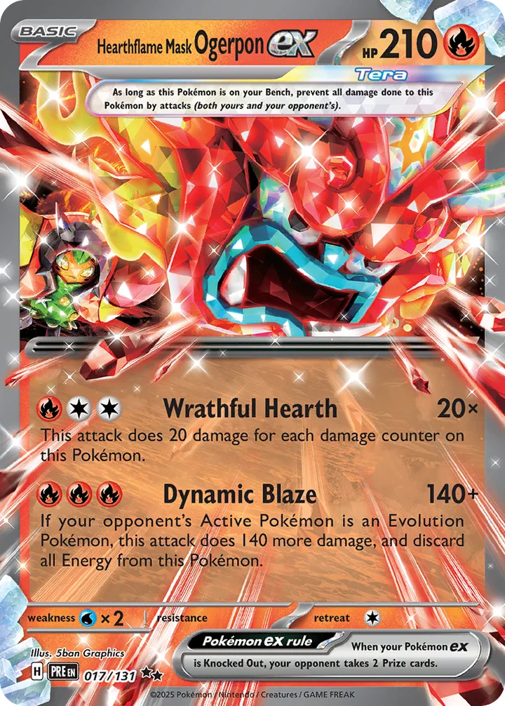 Hearthflame Mask Ogerpon ex, Prismatic Evolutions 017/131