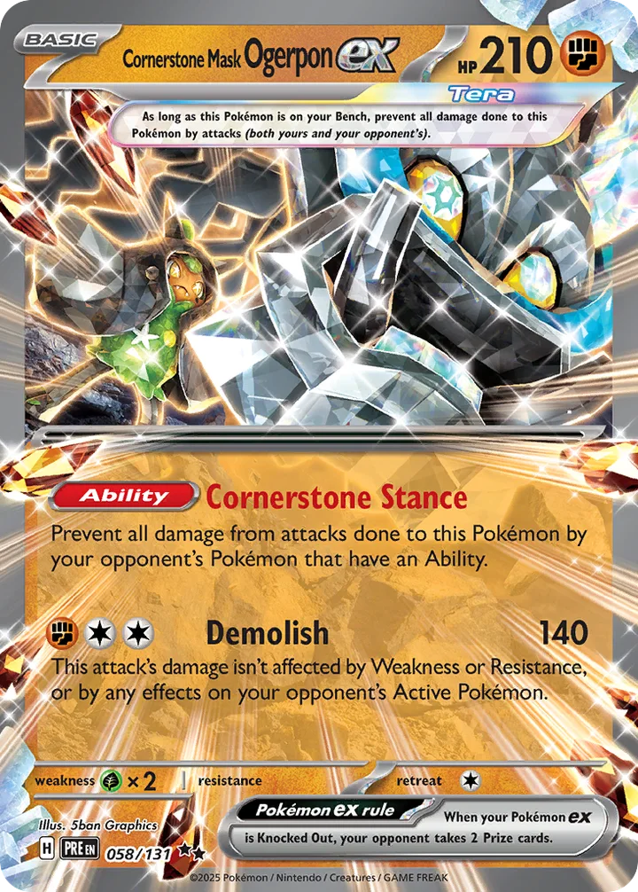 Cornerstone Mask Ogerpon ex, Prismatic Evolutions 058/131