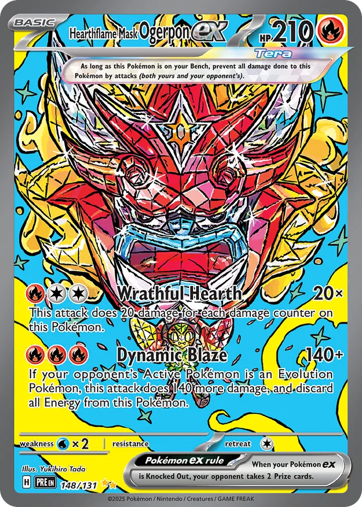 Hearthflame Mask Ogerpon ex, Prismatic Evolutions 148/131