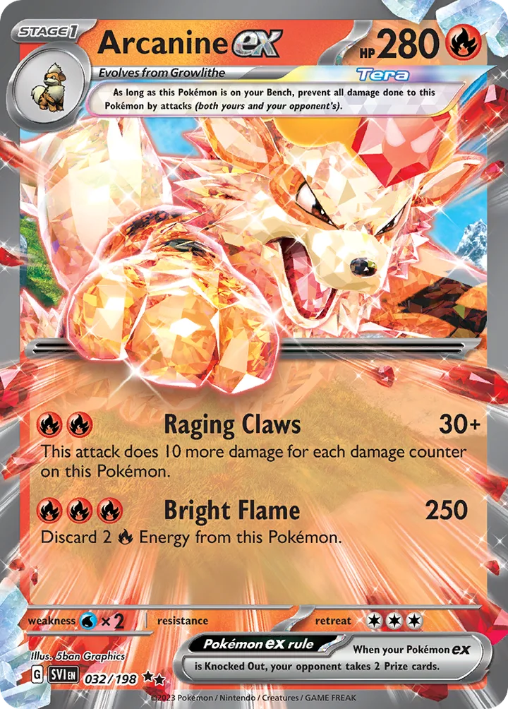 Arcanine ex, Scarlet & Violet 032/198