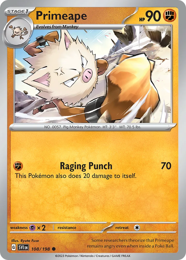 Primeape, Scarlet & Violet 108/198