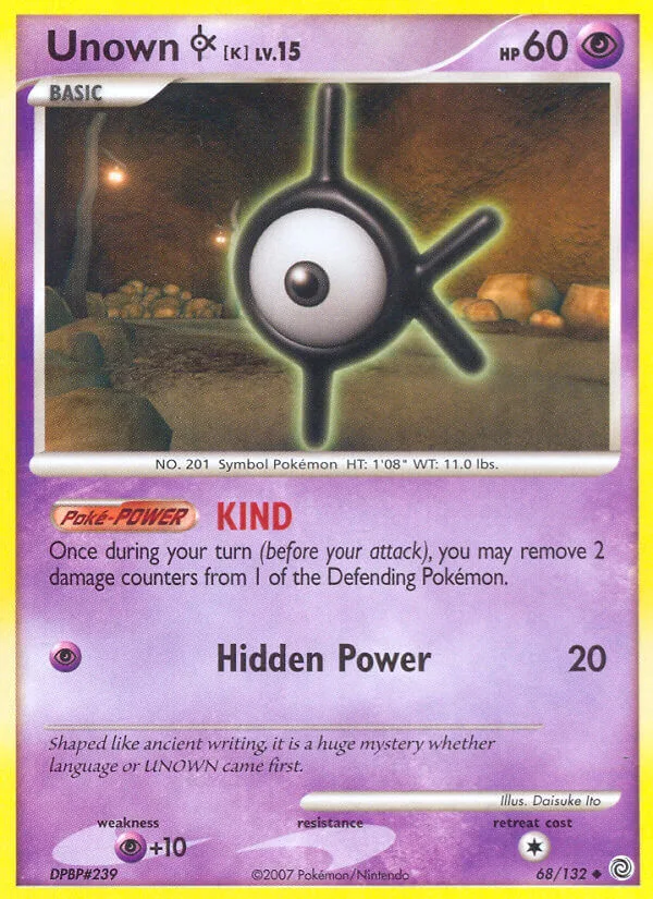 Unown K, Secret Wonders 68/132