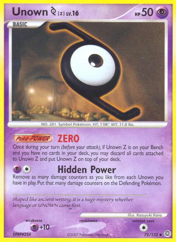 Unown Z, Secret Wonders 72/132