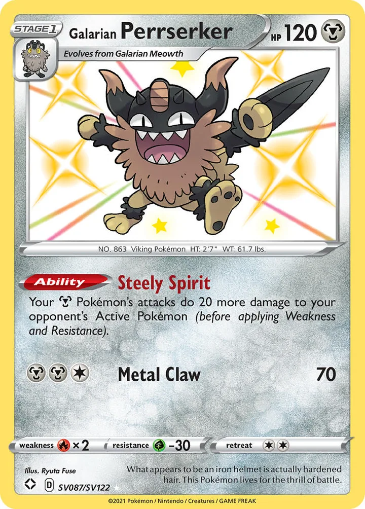 Galarian Perrserker, Shining Fates SV087/SV122