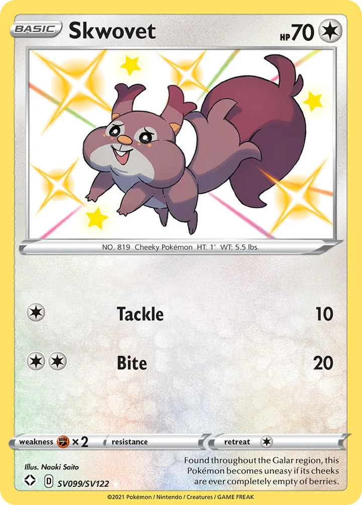 Skwovet, Shining Fates SV099/SV122