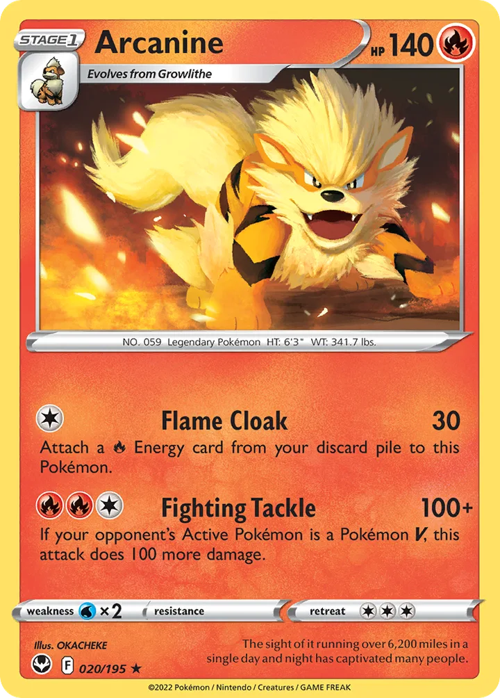 Arcanine, Silver Tempest 020/195
