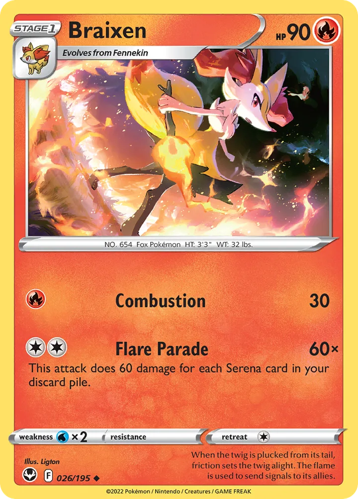 Braixen, Silver Tempest 026/195