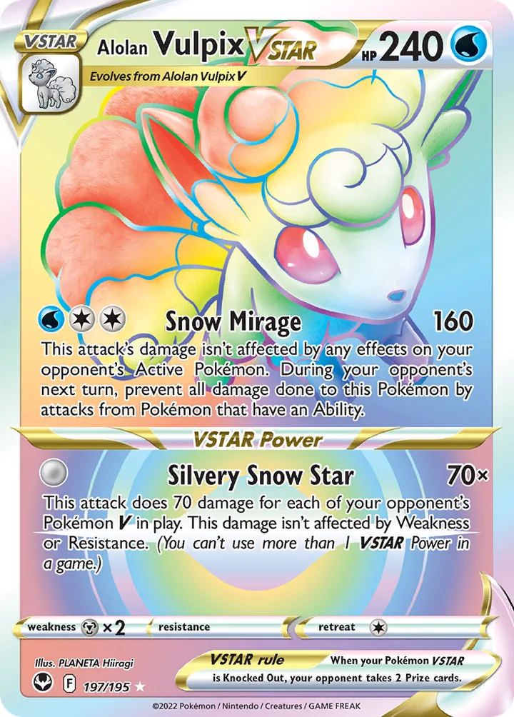 Alolan Vulpix VSTAR, Silver Tempest 197/195
