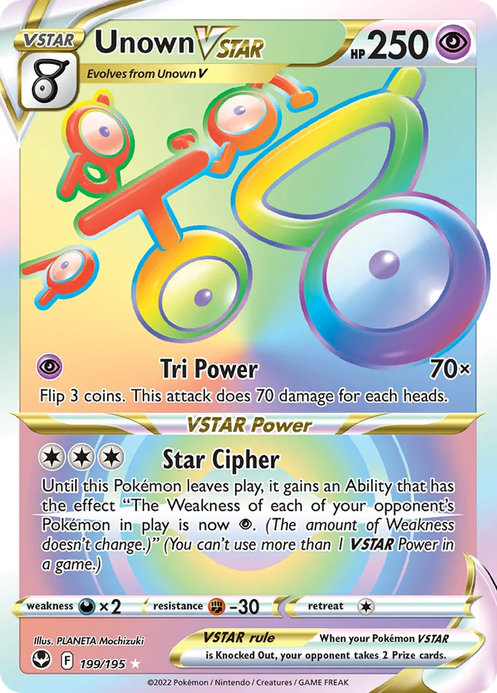 Unown VSTAR, Silver Tempest 199/195