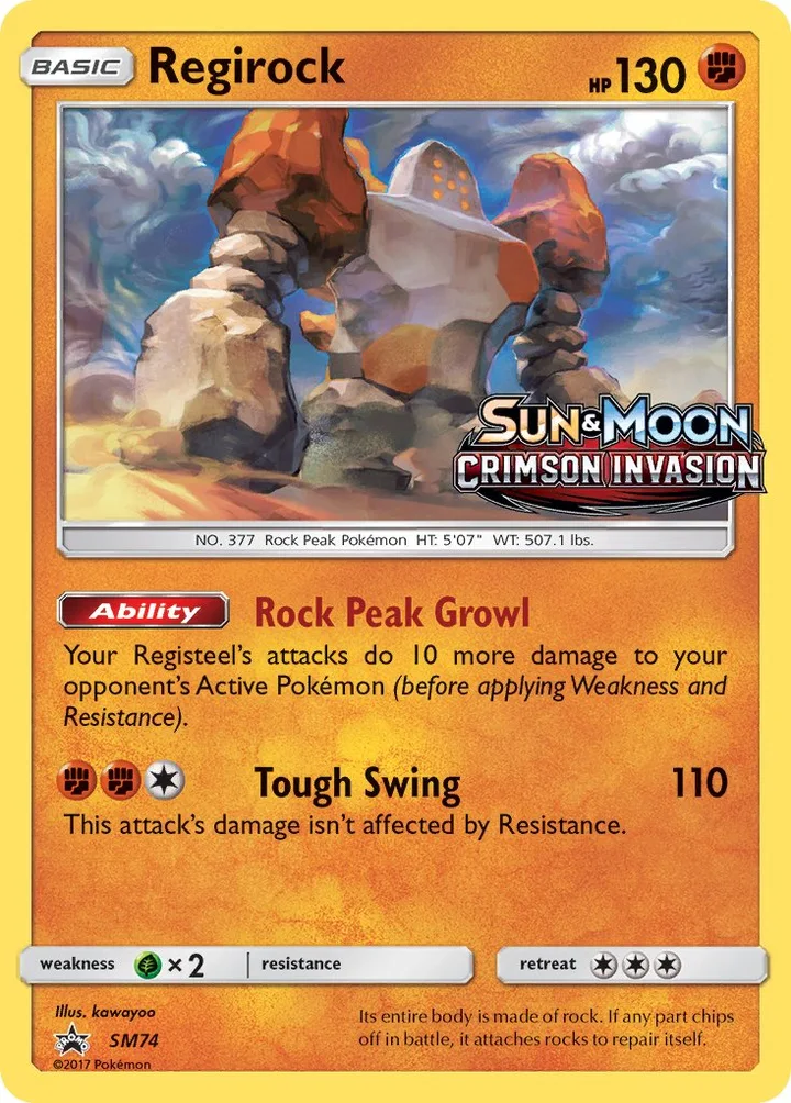 Regirock, Sun & Moon Promos SM74