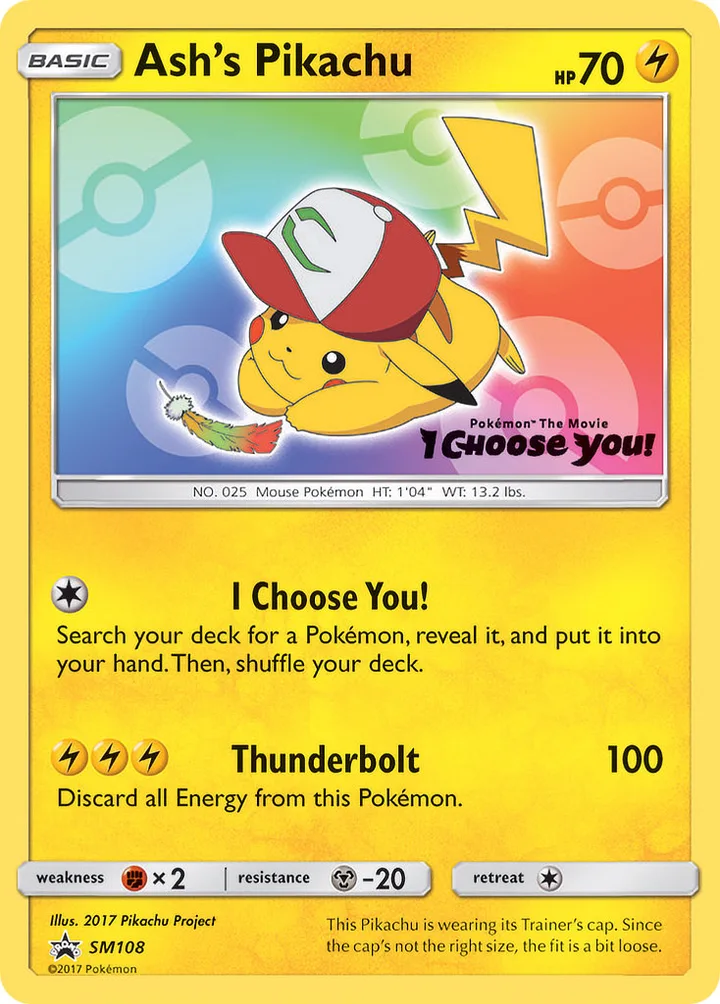 Ash’s Pikachu, Sun & Moon Promos SM108