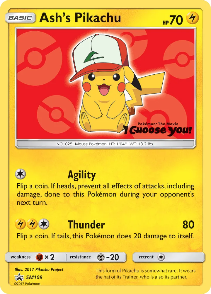 Ash’s Pikachu, Sun & Moon Promos SM109