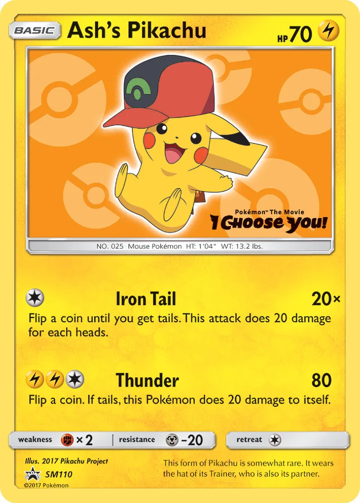 Ash’s Pikachu, Sun & Moon Promos SM110