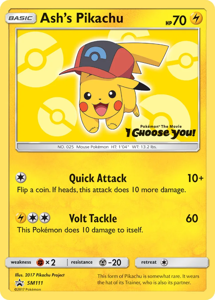 Ash’s Pikachu, Sun & Moon Promos SM111