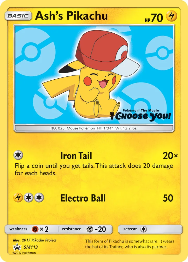 Ash’s Pikachu, Sun & Moon Promos SM113
