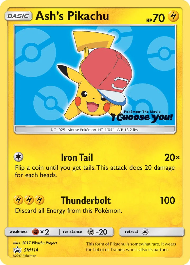 Ash’s Pikachu, Sun & Moon Promos SM114