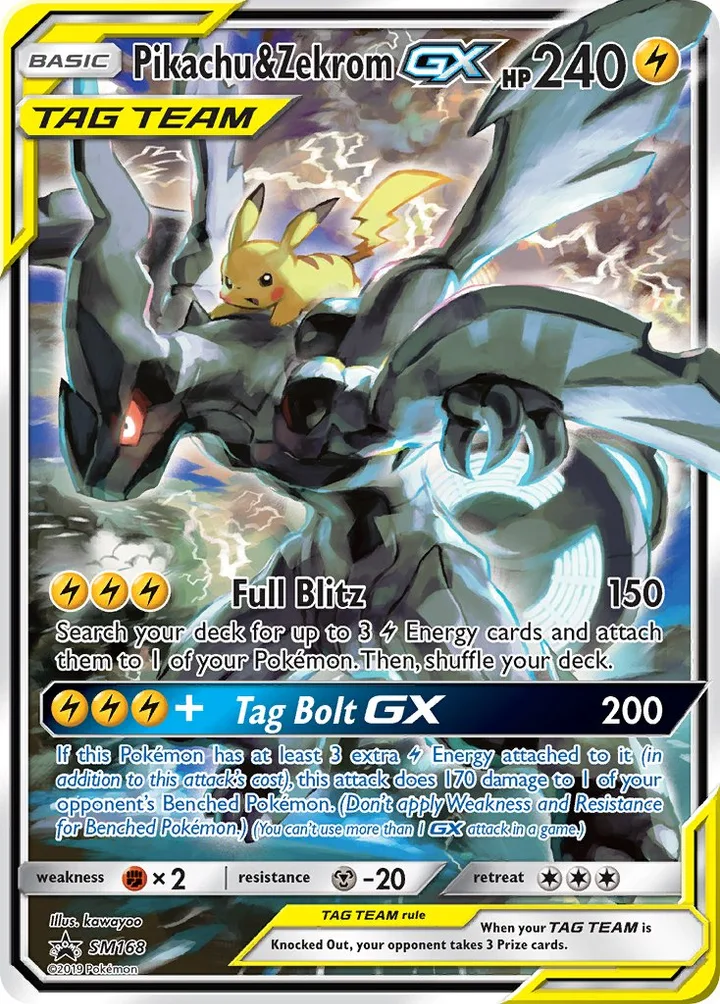 Pikachu & Zekrom-GX, Sun & Moon Promos SM168