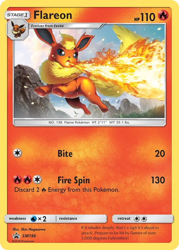Flareon, Sun & Moon Promos SM186