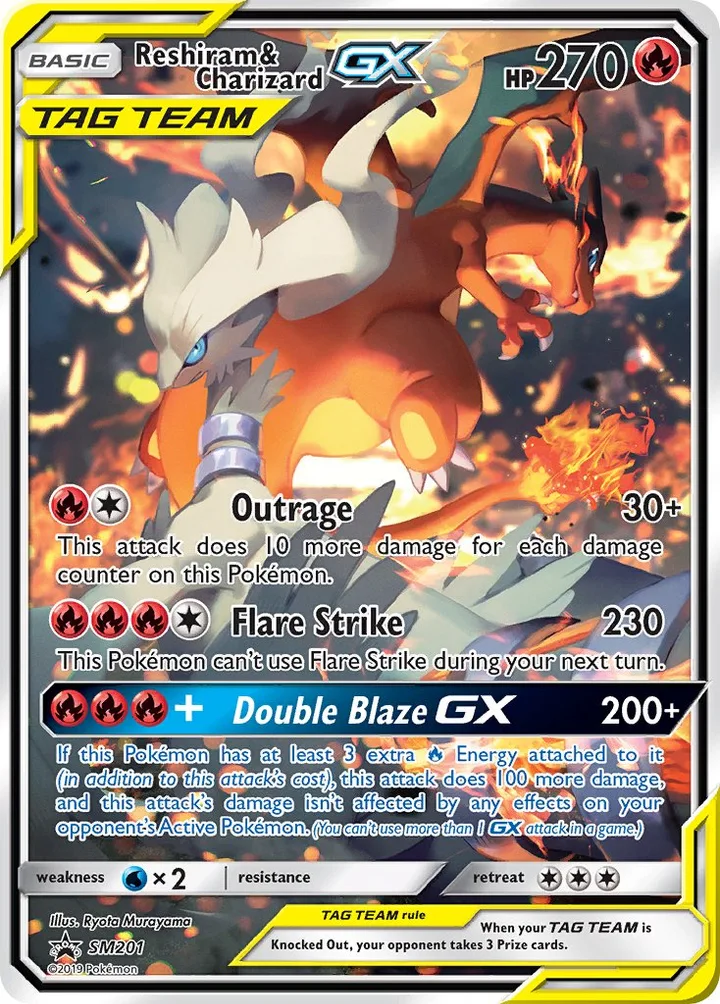 Reshiram & Charizard-GX, Sun & Moon Promos SM201