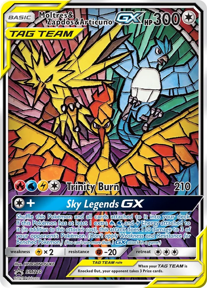 Moltres & Zapdos & Articuno-GX, Sun & Moon Promos SM210
