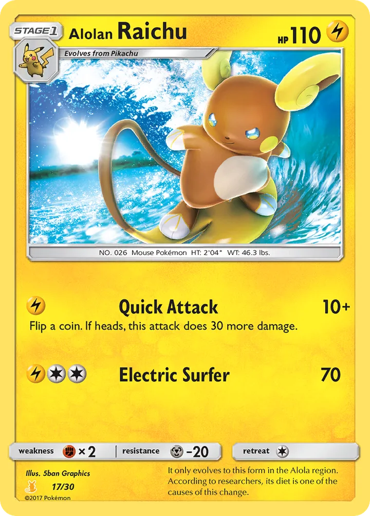 Alolan Raichu, Sun & Moon Trainer Kit—Alolan Raichu 17/30