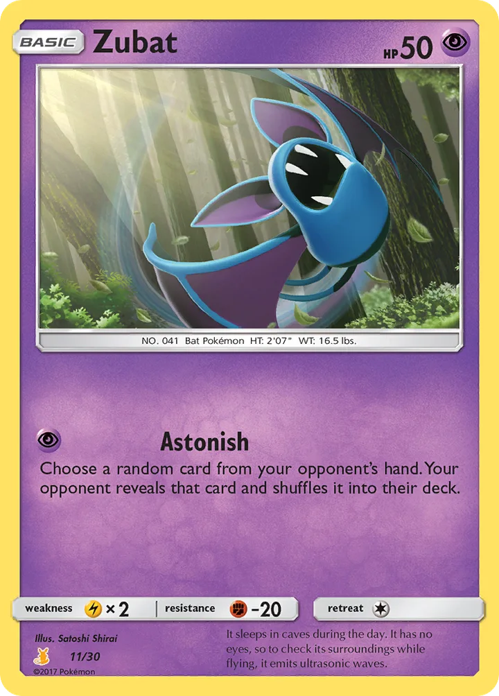 Zubat, Sun & Moon Trainer Kit—Alolan Raichu 11/30