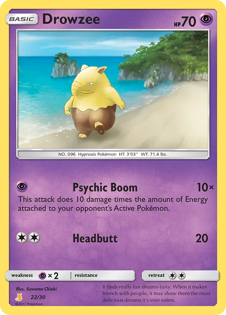 Drowzee, Sun & Moon Trainer Kit—Alolan Raichu 22/30