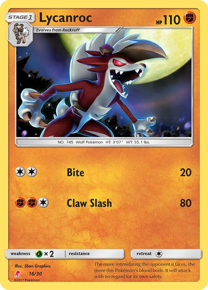 Lycanroc, Sun & Moon Trainer Kit—Lycanroc 16/30