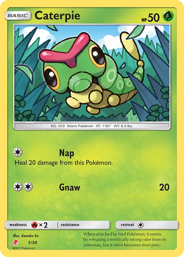 Caterpie, Sun & Moon Trainer Kit—Lycanroc 1/30