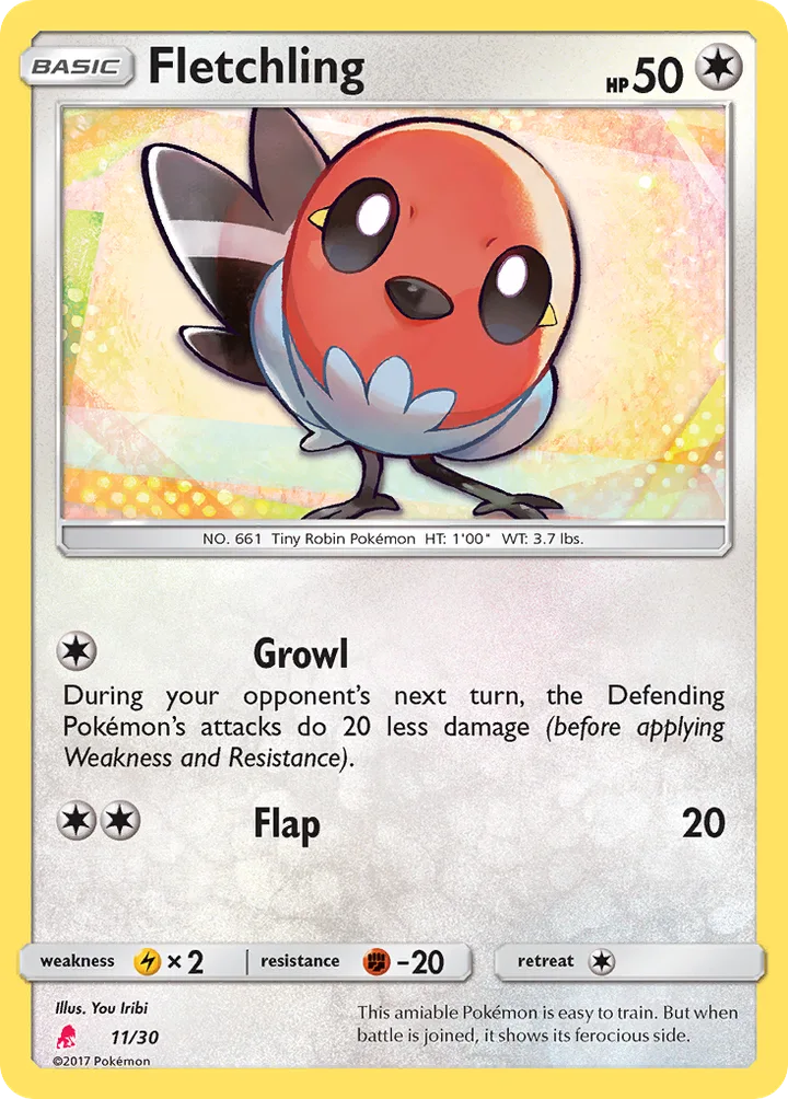 Fletchling, Sun & Moon Trainer Kit—Lycanroc 11/30