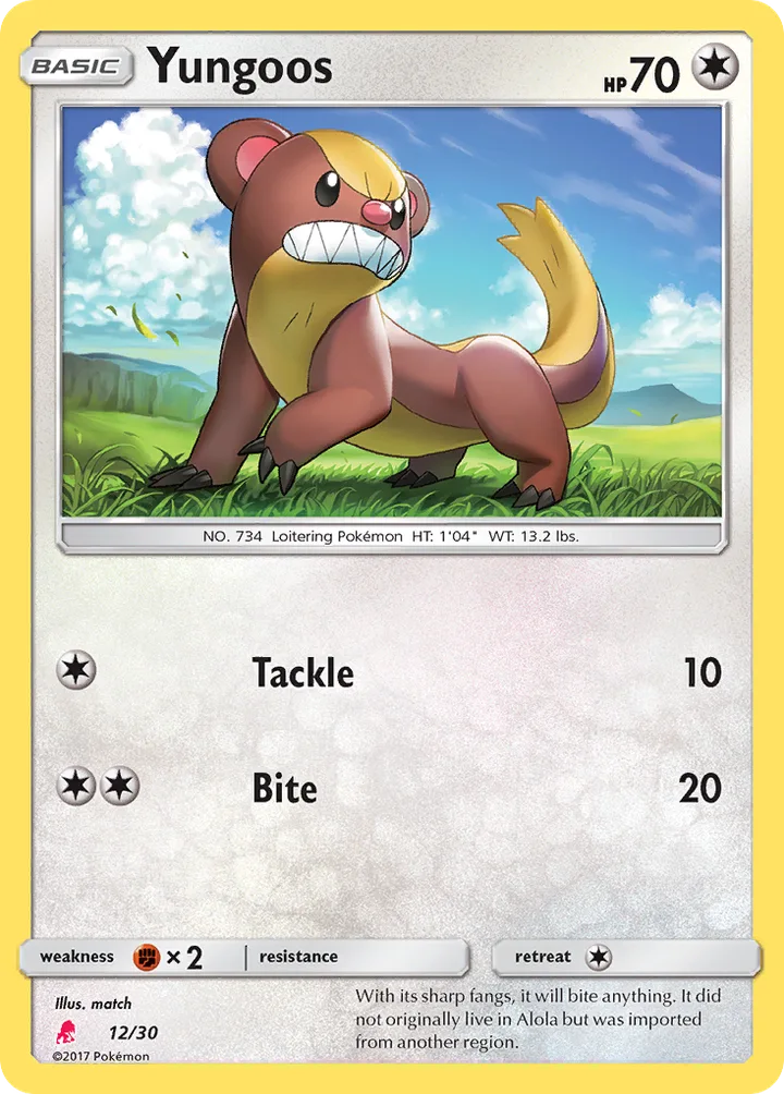 Yungoos, Sun & Moon Trainer Kit—Lycanroc 12/30