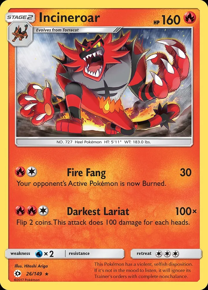 Incineroar, Sun & Moon 26/149