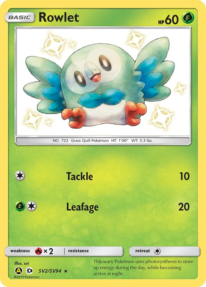 Rowlet, Hidden Fates SV2/SV94