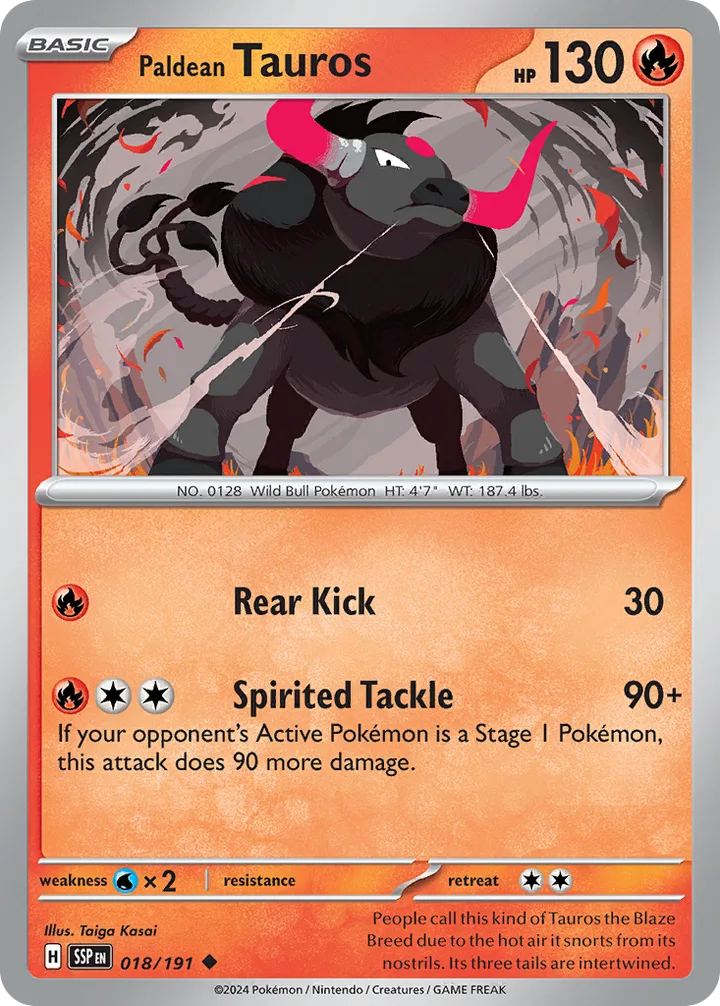 Paldean Tauros, Surging Sparks 018/191