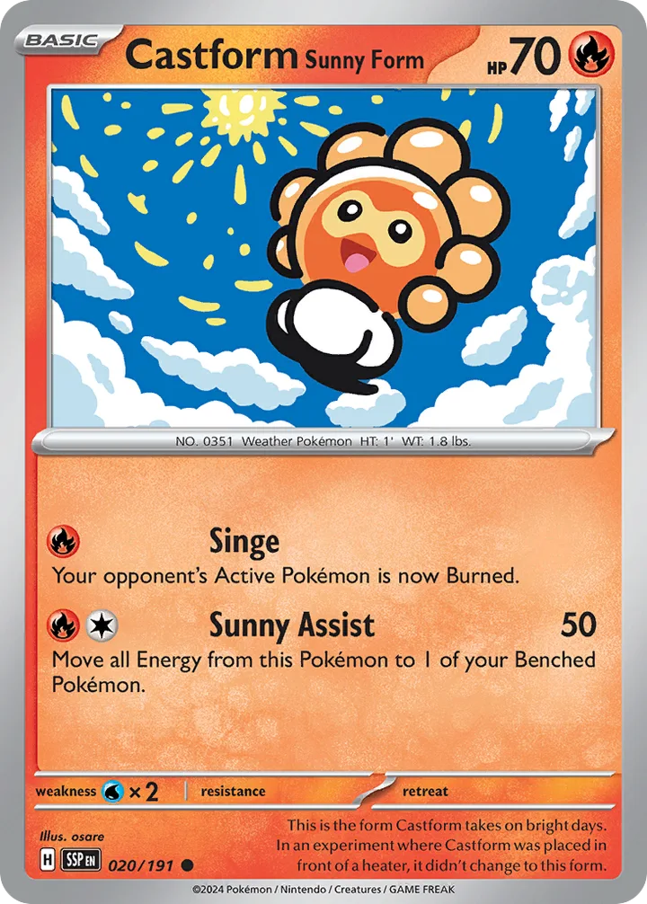 Castform Sunny Form, Surging Sparks 020/191