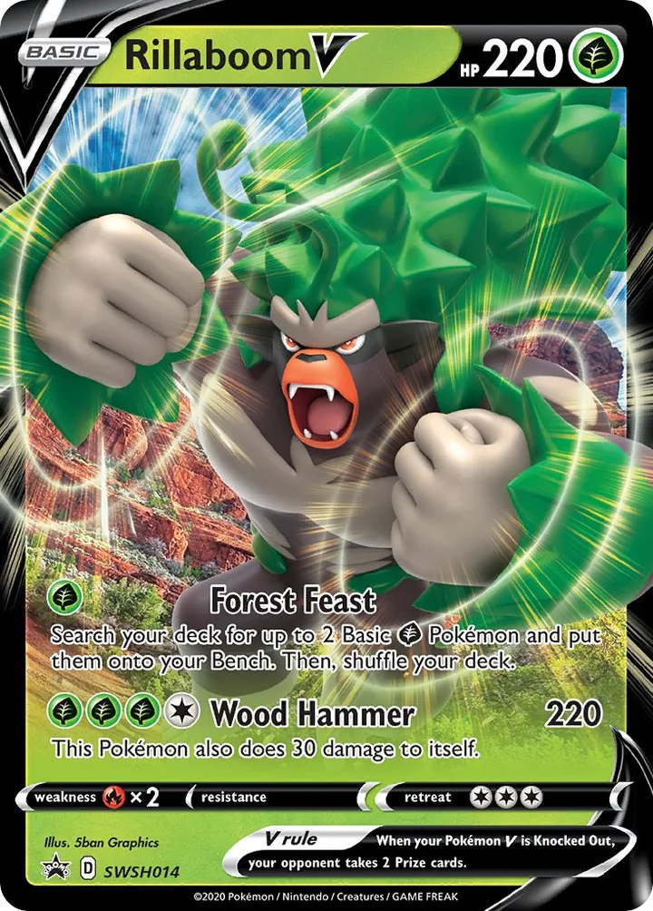 Rillaboom V, Sword & Shield Promos SWSH014