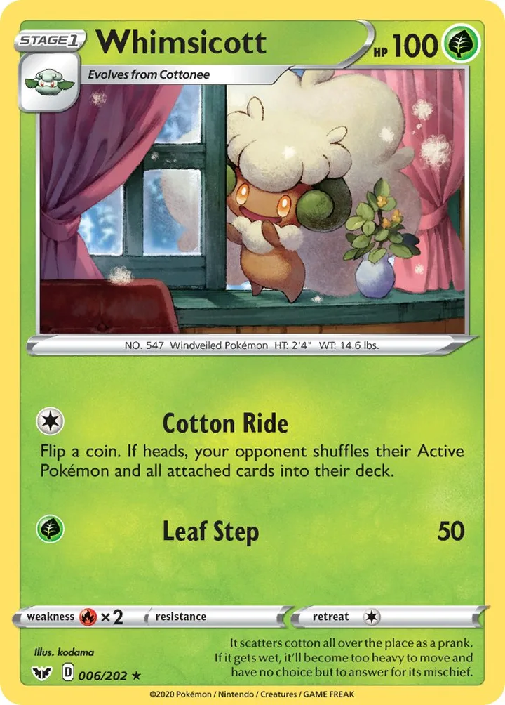 Whimsicott, Sword & Shield 006/202