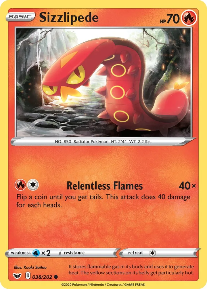 Sizzlipede, Sword & Shield 038/202