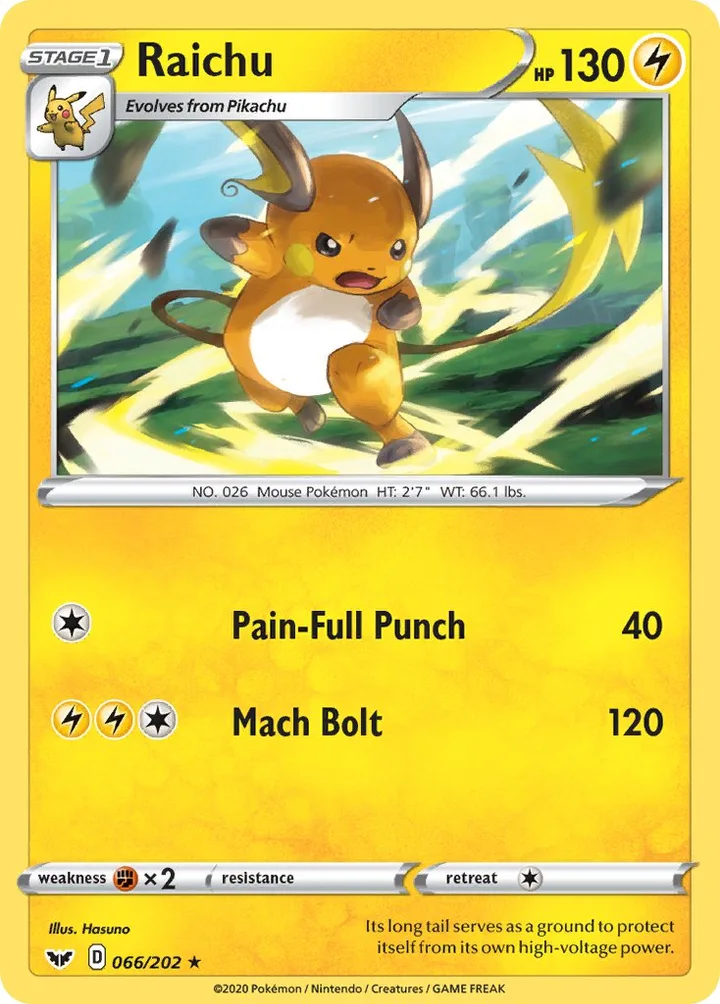 Raichu, Sword & Shield 066/202