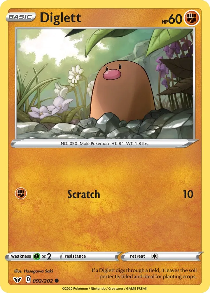 Diglett, Sword & Shield 092/202